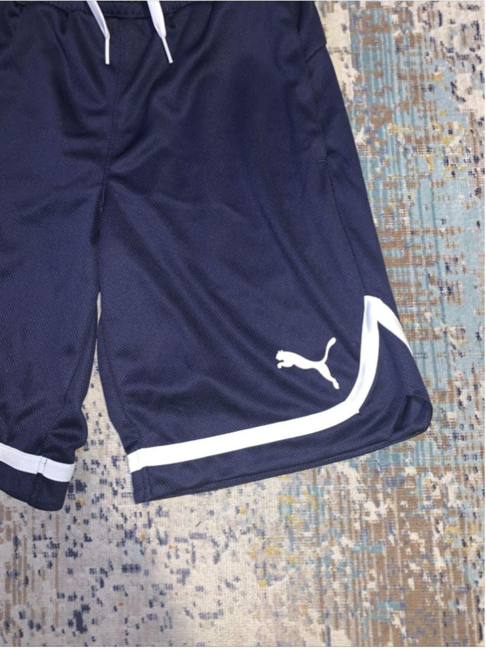Puma Mens Regular Fit Moisture-Wicking Mesh 10" Shorts Navy Blue S - Picture 2 of 16